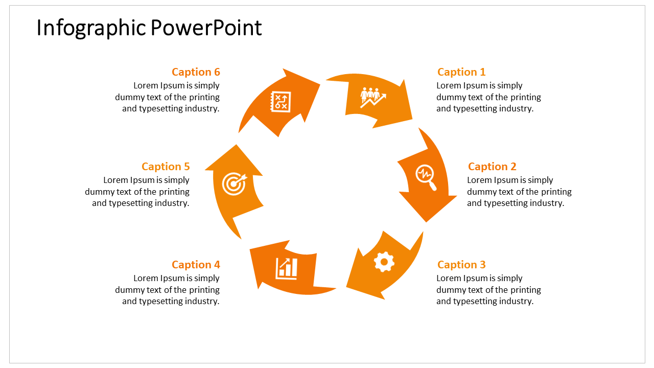 Awesome Infographic PowerPoint With Orange Color Slide